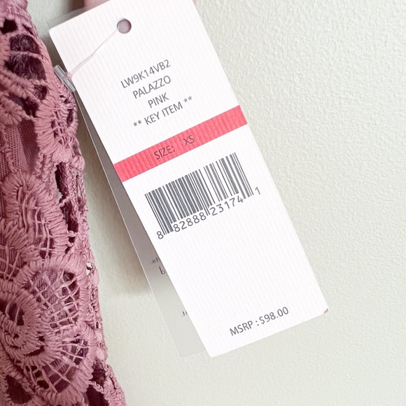 NEW Nanette Lepore Pink Eyelet Lace Crochet Top Size XS - Picture 5 of 11